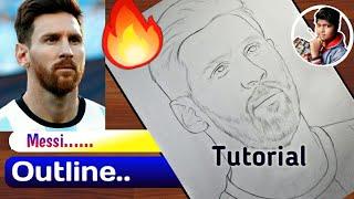 How To Draw Messi step by step  outline  Lionel Messi drawing / drawing messi/ #messi #drawing