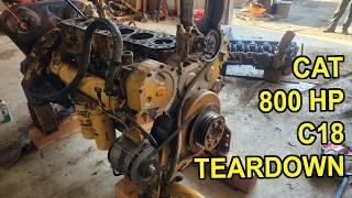 800HP Cat C18 Engine Teardown. Pistons, Main Bearings and Counterbores.