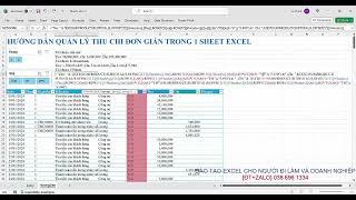 Hướng dẫn thiết kế file quản lý thu chi đơn giản trong 1 sheet Excel