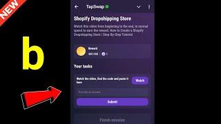 Shopify Dropshipping Store | TapSwap Code | How to Create a Shopify Dropshipping Store| Step-By-Step