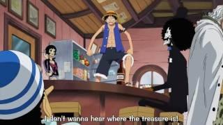 Usopp asks about one piece and Rayleigh challenges Luffy