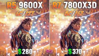 Ryzen 5 9600X 105W vs Ryzen 7 7800X3D - Test in 10 Games | Windows 11 24H2