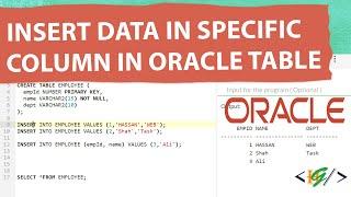 How to Add Record in Specific Column in Table in Oracle Database | Insert Query