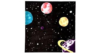 Как нарисовать КОСМОС К ДНЮ КОСМОНАВТИКИ/How to draw SPACE