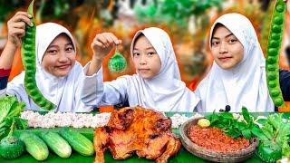 3 BOCIL BERAKSI | MUKBANG AYAM BAKAR SAMBEL LALAPAN | BOCILNYA MALU MALU