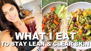 WHAT I EAT IN A DAY to Stay Lean & Healthy + Glowing Skin Juice Recipe