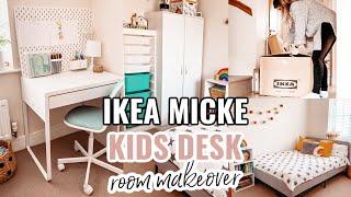 IKEA KIDS DESK FOR SMALL SPACE IDEAS & ORGANISATION | IKEA MICKE DESK, MINIMALIST KIDS ROOM MAKEOVER