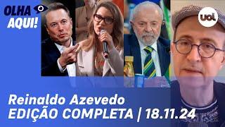 Reinaldo: Janja xinga Musk e dono do X ironiza; Discurso do Lula no G20; Atentado em Brasília e mais