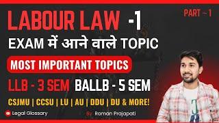 Important Topics For Labour Law 1 | CSJMU BALLB 5th semester | CSJMU LLB 3rd Semester |  Part 1