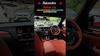 "BMW X3 Interior Makeover | Genuine Italian Nappa Leather Customization by Orchis Mumbai"#shorts