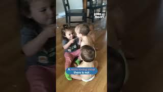 Toddler Shares Popsicle with Triplet Baby Brothers