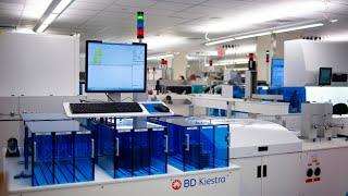 BD Kiestra conveyor transports hazardous samples in Michigan Clinical Pathology's new space