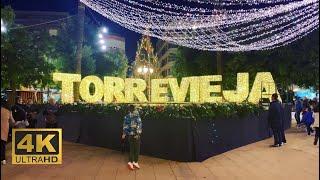 [4K] Torrevieja Christmas Lights 2021 Nighttime Walking Tour Torrevieja,  Costa Blanca, Spain