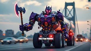 Wow..Truk Tangki Berubah Bentuk Menjadi Robot Transformer,OptimusPrime,Gundam di Jalanan