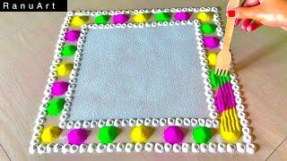 2 Simple Rangoli | Easy Rangoli | Daily Rangoli | Rangoli colors | Ranu Art