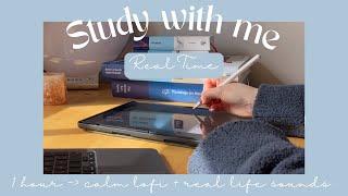 STUDY WITH ME for 1 hour  calm lofi music, no break