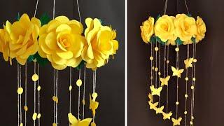 Paper Rose Flower Wall hanging | Home Decor Ideas