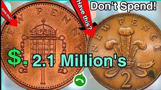 UK 2 New pence 1971 most Valuable UK One Penny 1971 coins Worth lot of money! Coins worth money!