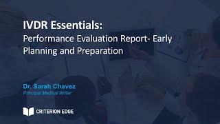 IVDR Essentials: Performance Evaluation Report - Early Planning and Preparation