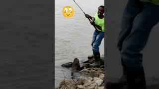 Full clip, reeling in 62lb. Catfish Monster Blue