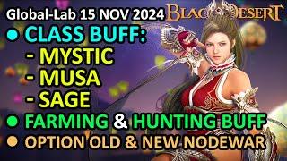 Mystic, Musa, Sage HUGE BUFF, Farming & Hunting BUFF (BDO Global Lab Update, 15 NOV 2024)