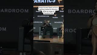 KD found out he was traded to the Rockets LIVE on stage at Fanatics Fest  (via AryePulliNFL/X)