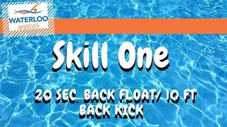 Orange Skill One: 20 Sec Back Float & 10ft Back Kick