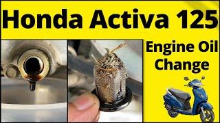 Honda Activa 125 engine oil change | Activa oil filter | Scooter engine oil change