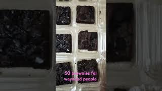 we made 50 brownies for wayanad people #food #brownies #baking #cooking #desert