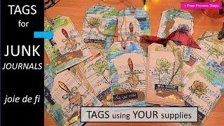 Tags For Junk Journals From Substitutable Supplies ⭐ Step By Step Tutorial