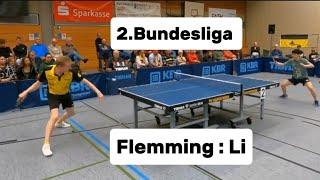 Der Hardbat Weltmeister A.Flemming(2361TTR) gegen Spitzenspieler H.Li(2428TTR)