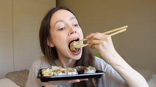 ASMR Whisper Eating Sounds | Vegetarian Sushi & Crab Chips
