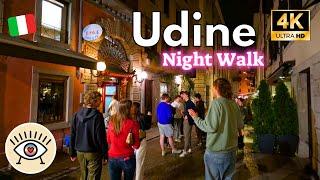 Italian Night Walking Tour in Udine  June Summer 2024 | 4K UHD 60FPS