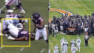  Chicago Bears LT Braxton Jones HORRIFIC LEG INJURY against Detroit Lions