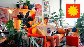 a graphic designer's apartment tour | prints, plants, funny man