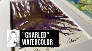 Watercolor Tree Painting Easy | Old Oak "Gnarled" roots #worldwatercolormonth Music only