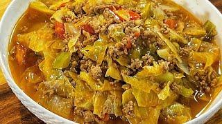 How to Make the Most Delicious Cabbage Soup - One Pot Cabbage Beef Soup Recipe #cooking