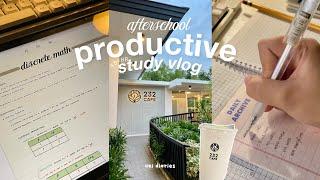 48-hr Study Vlog  after-school productive study session, taking notes & lots of matcha fix ⭐️