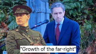 Simon Harris addresses 'the threat to democracy' and 'the growth of the far-right' at Béal na Bláth