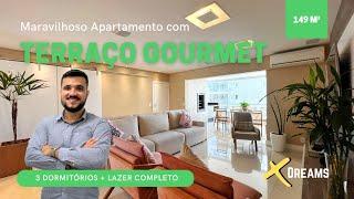 Maravilhoso Apartamento de 3 Dormitórios + Terraço Gourmet e Lazer Completo no Marapé em Santos/SP