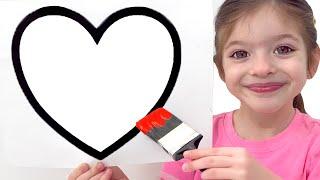 Adel is Painting Shapes | Best Learning Video for Toddlers!