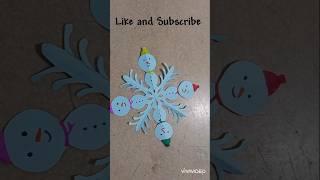 How to make Diy snowflake snowman #shorts #youtubeshorts #papercrafts #snowflakes #ytshorts