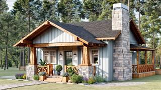 850sq ft (80m2)  Experience the Warmth: A Cozy Cottage with a Craftsman Touch