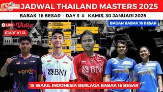 Jadwal Thailand Masters 2025 hari ini, day3 ~ 15 Wakil Indonesia Berlaga di Babak 16 besar