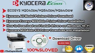 How To Install Printer Without CD/DVD Driver || Kyocera M2640idw KX Driver Download and Installation