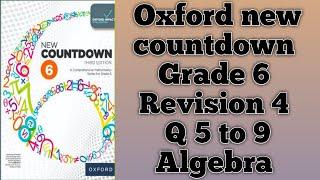 Revision 4 ||Algebra|| Q 5 to 9 solved Oxford new countdown Grade 6 Chapter 8