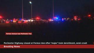 Train derailment, semi-trailer crash leads to closure of Perimeter Highway at Fermor Ave.