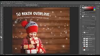 Christmas Silver bokeh: bokeh lights overlays, bokeh effect, photo bokeh Photoshop overlays