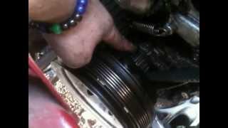 95 Chrysler 3.0 timing belt installation finish - run with belt in view