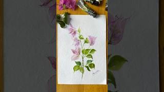 Watercolor Bougainvillea Tutorial | Easy Floral Painting for Beginners #watercolorpainting #art